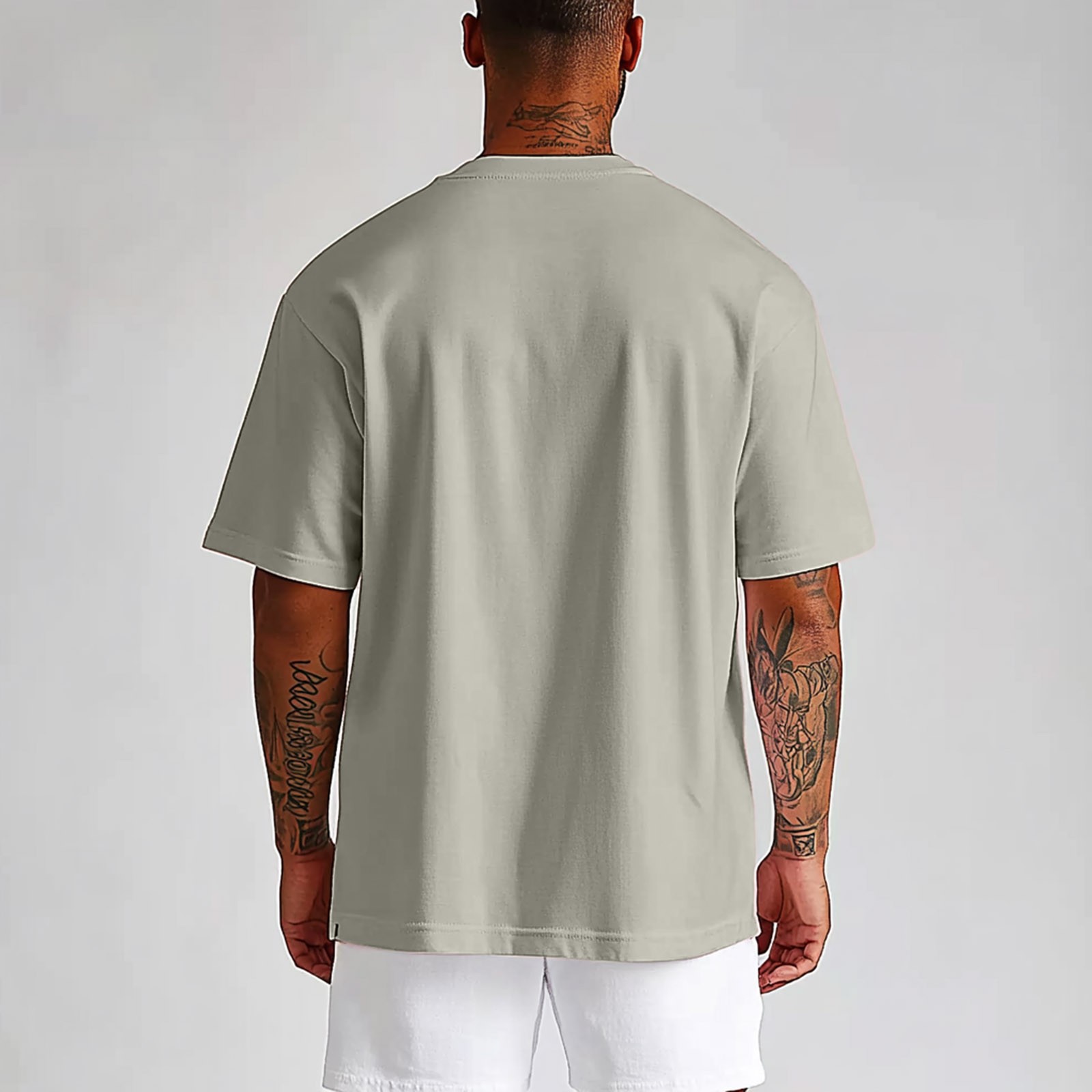 thumbnail image 5 of Camisa de manga corta oversize de verano para hombre: color liso, poliéster, hombros redondeados, tallas S-XXXL para uso informal y fiestas, 5 of 5